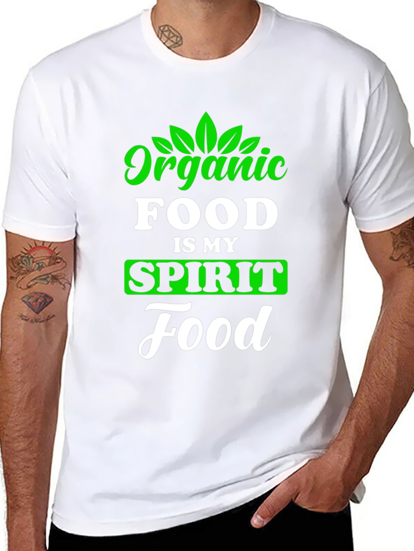 Organic Food Spirit Foodie Black Graphic T-Shirt