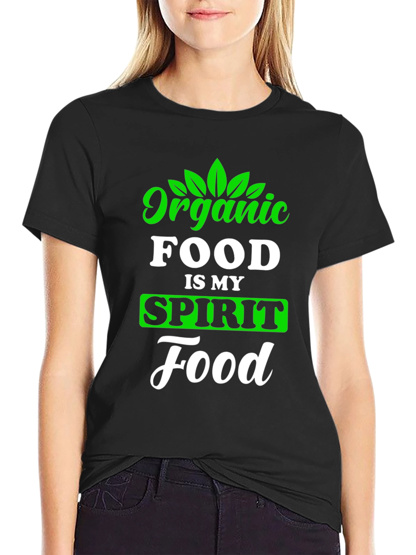 Organic Food Spirit Foodie Black Graphic T-Shirt