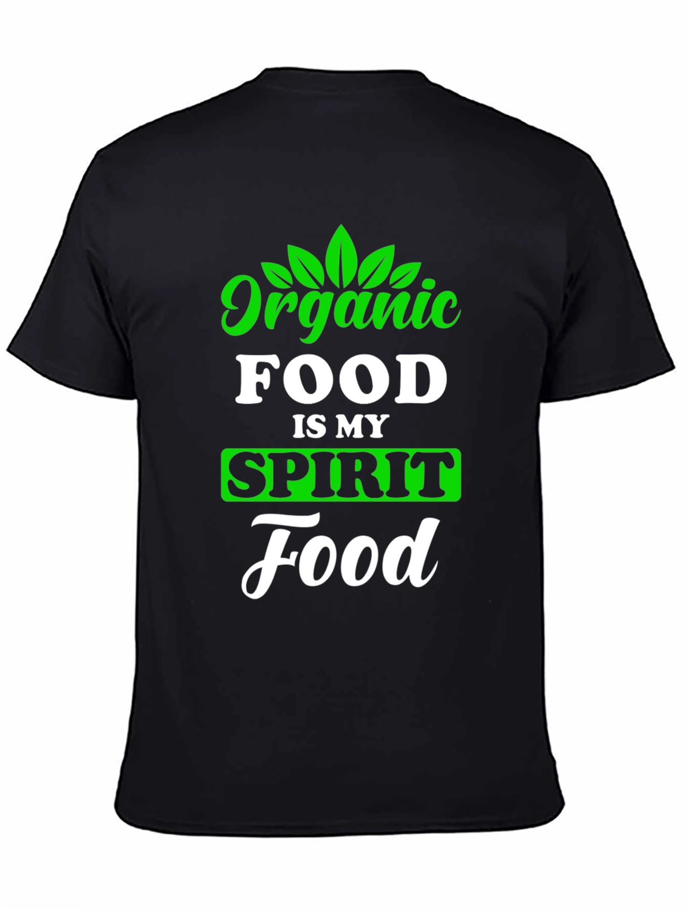 Organic Food Spirit Foodie Black Graphic T-Shirt