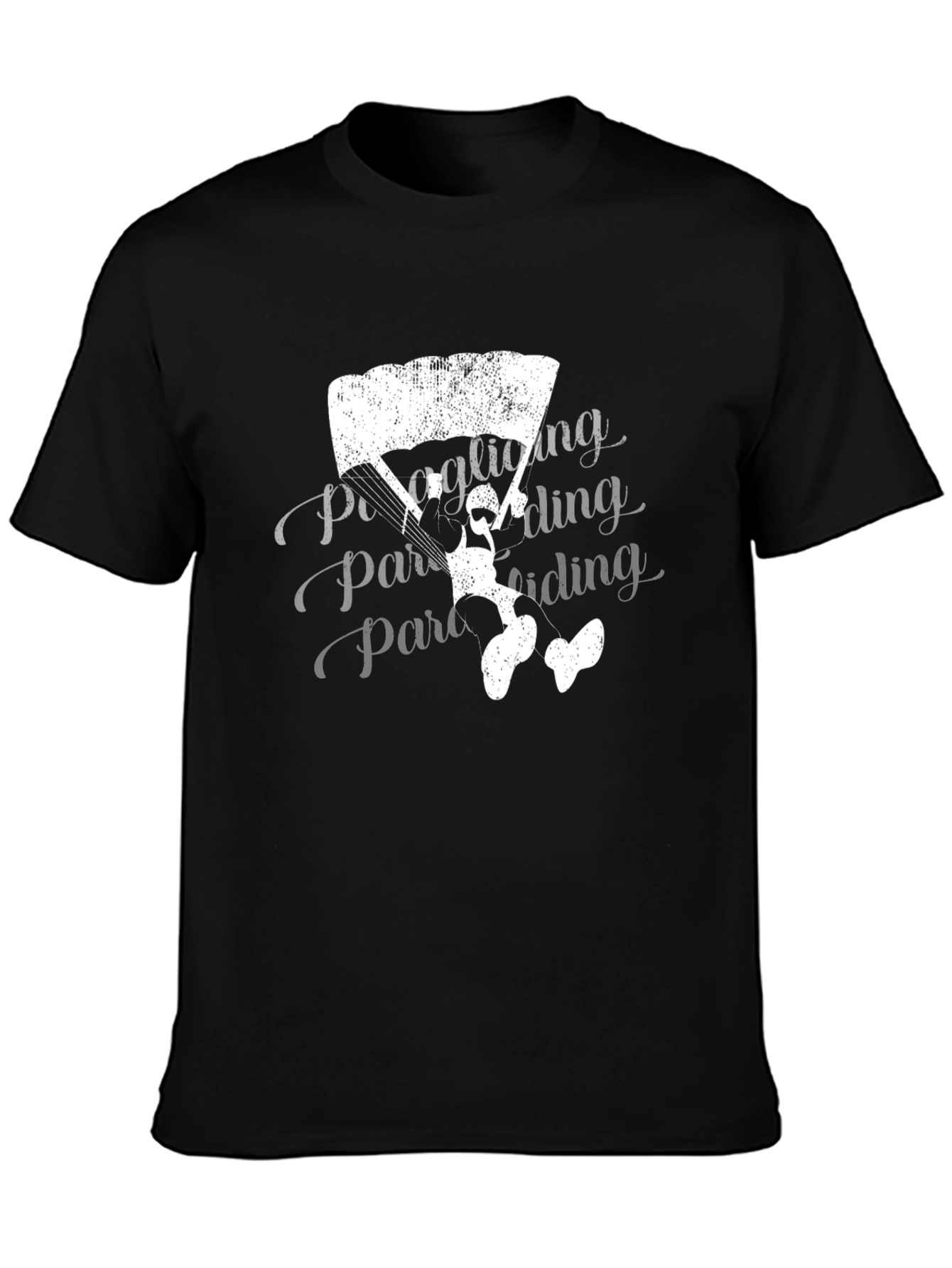 Paragliding Graphic Tee - Black Cotton T-Shirt