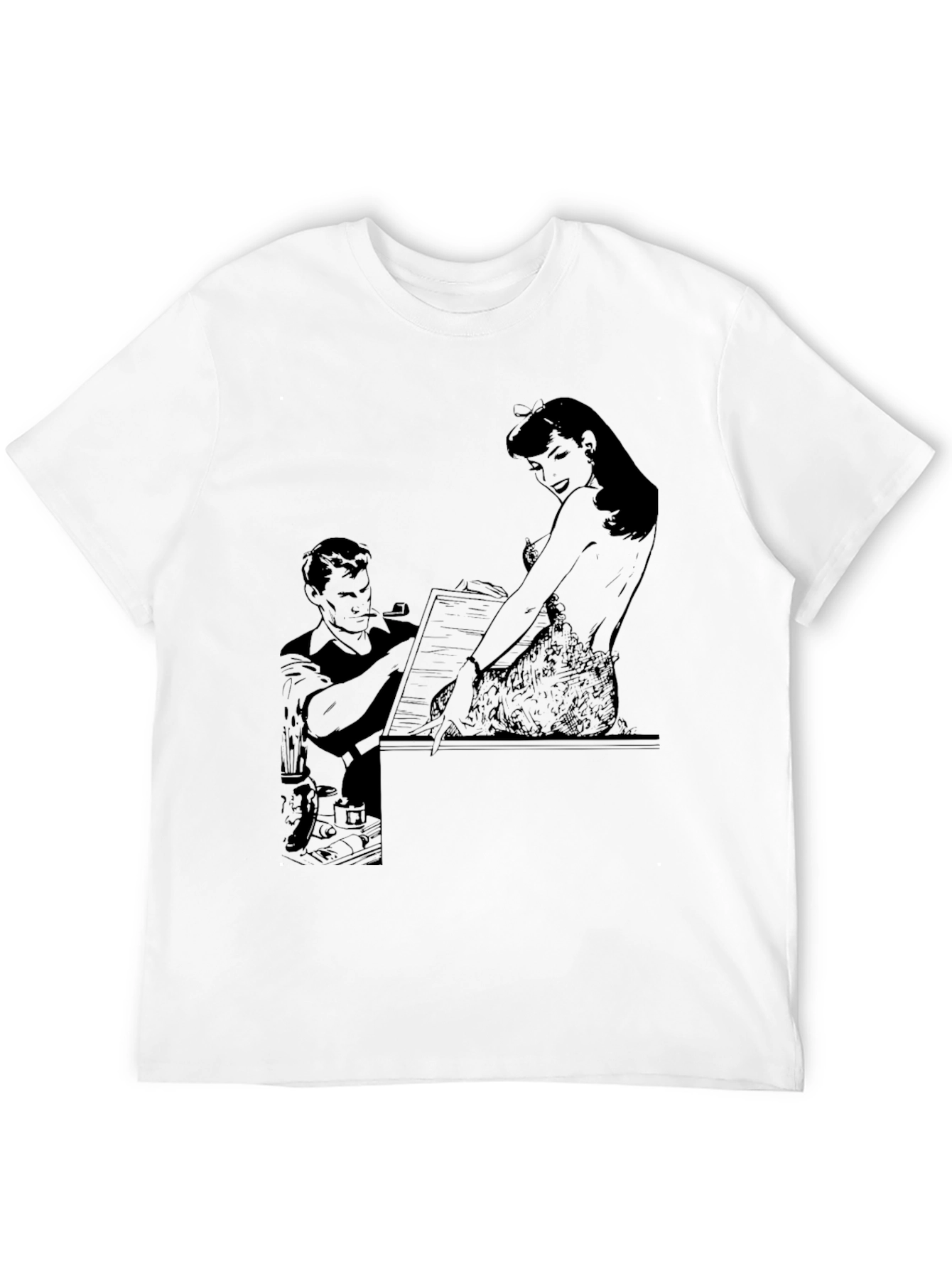 Retro Cartoon Graphic Print Mens T-Shirt
