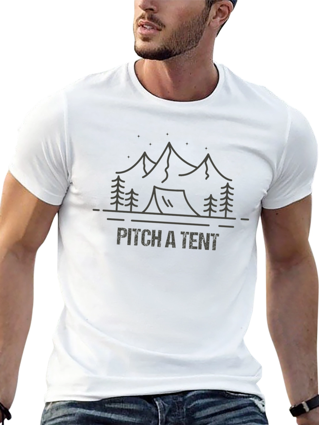 Pitch a Tent Graphic T-Shirt - Camping Adventure Tee