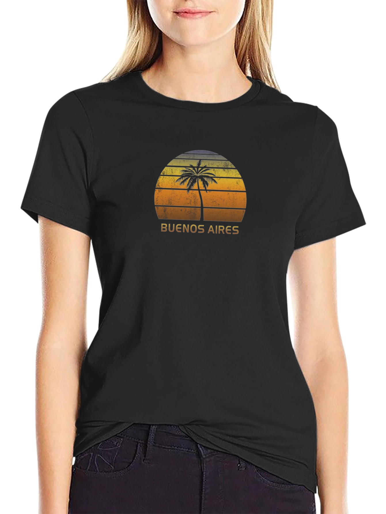 Buenos Aires Palm Tree Sunset Graphic Tee