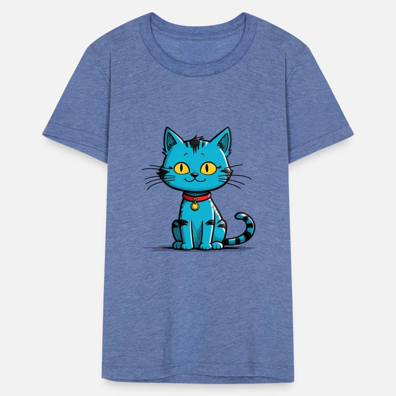Cute Blue Cat wearing Collar