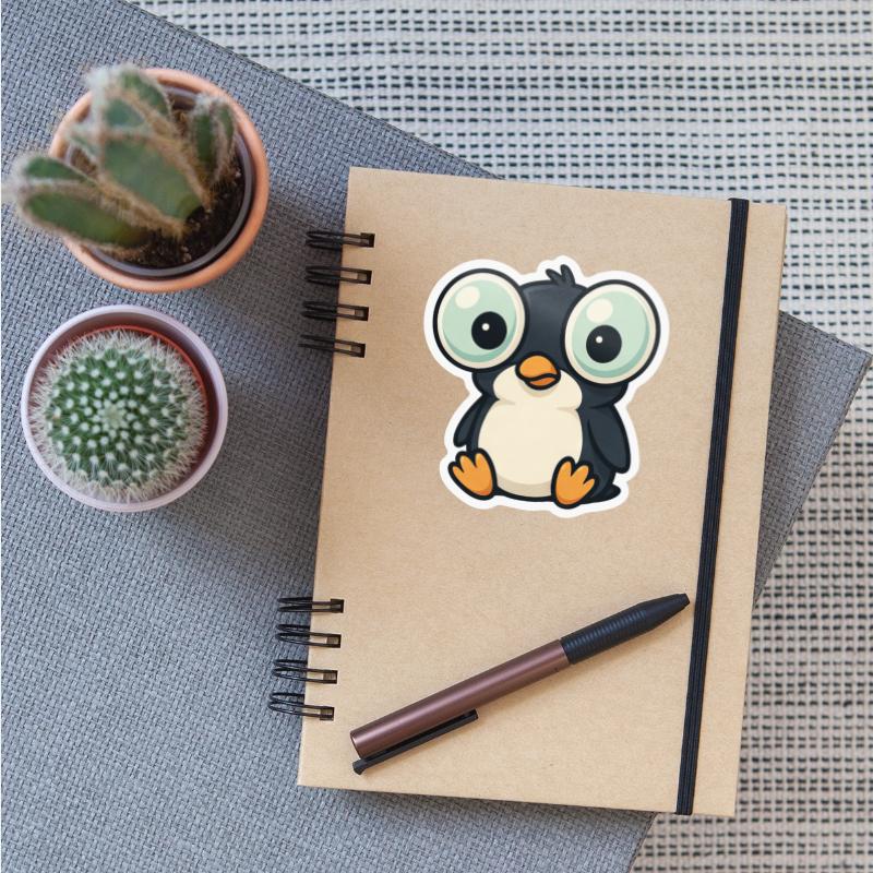 Cute penguin cartoon big eyes funny quirky