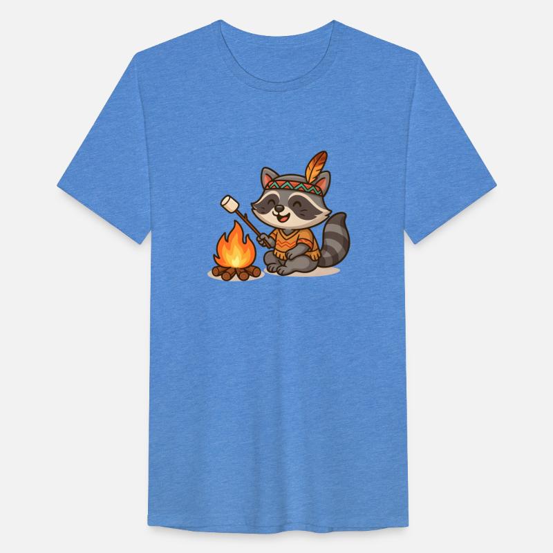Cute Raccoon Camping and Roasting Marshmallow