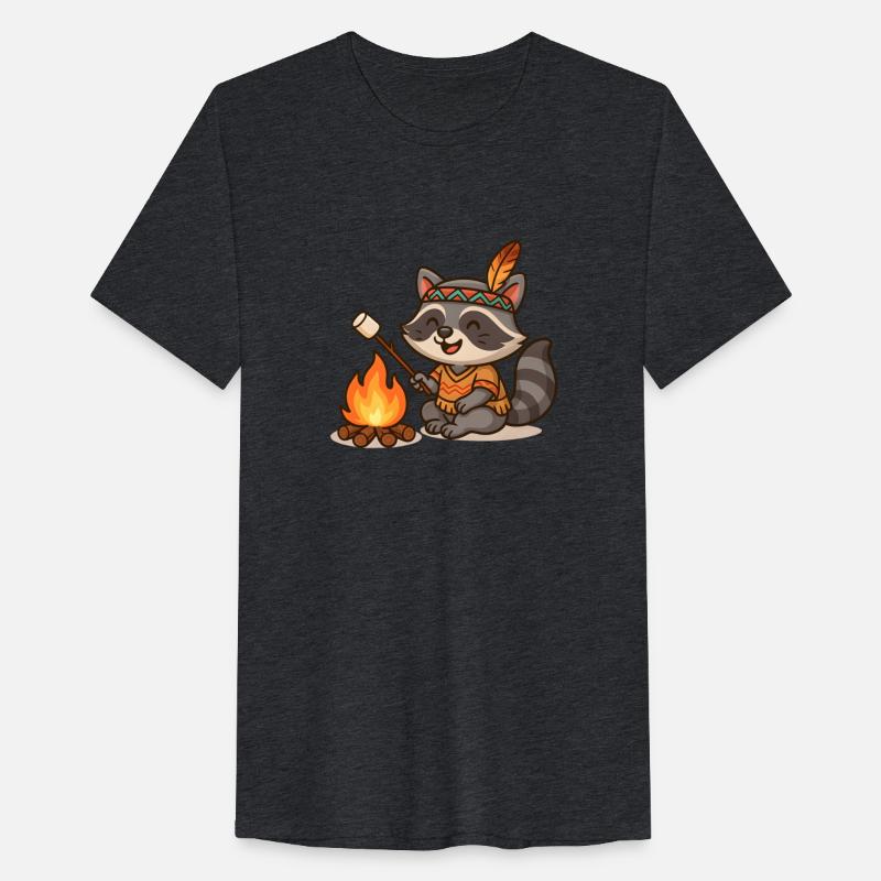 Cute Raccoon Camping and Roasting Marshmallow