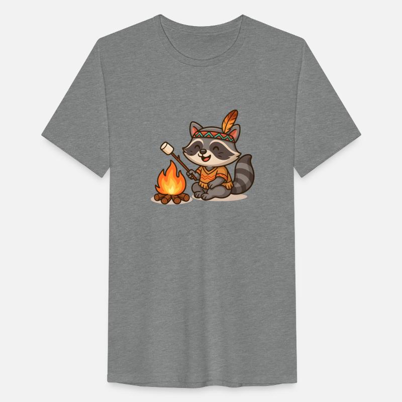 Cute Raccoon Camping and Roasting Marshmallow
