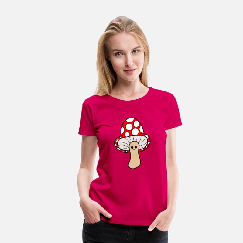 Cute Red Mushroom Smiling