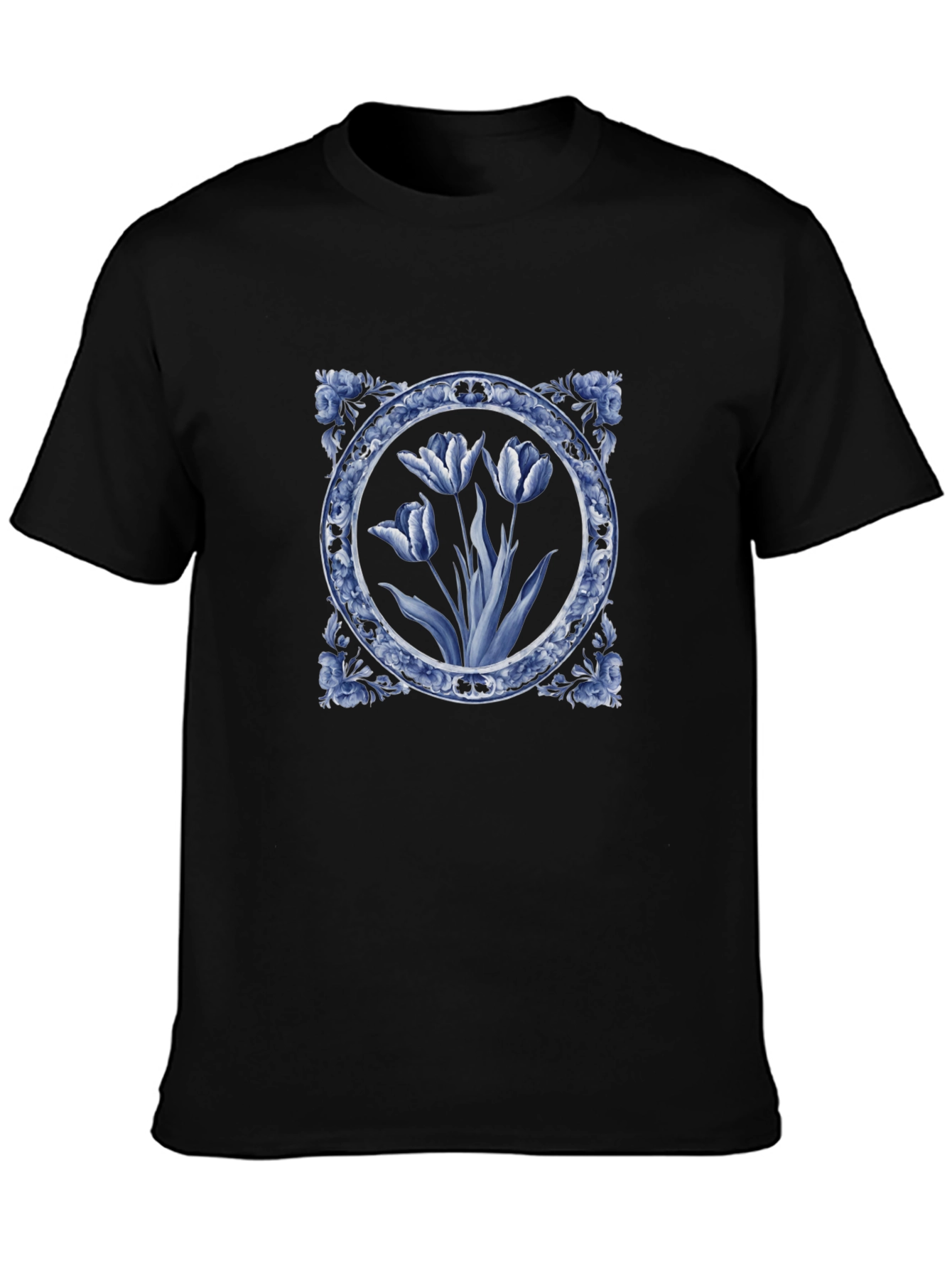 Blue Delft Floral Print T-Shirt