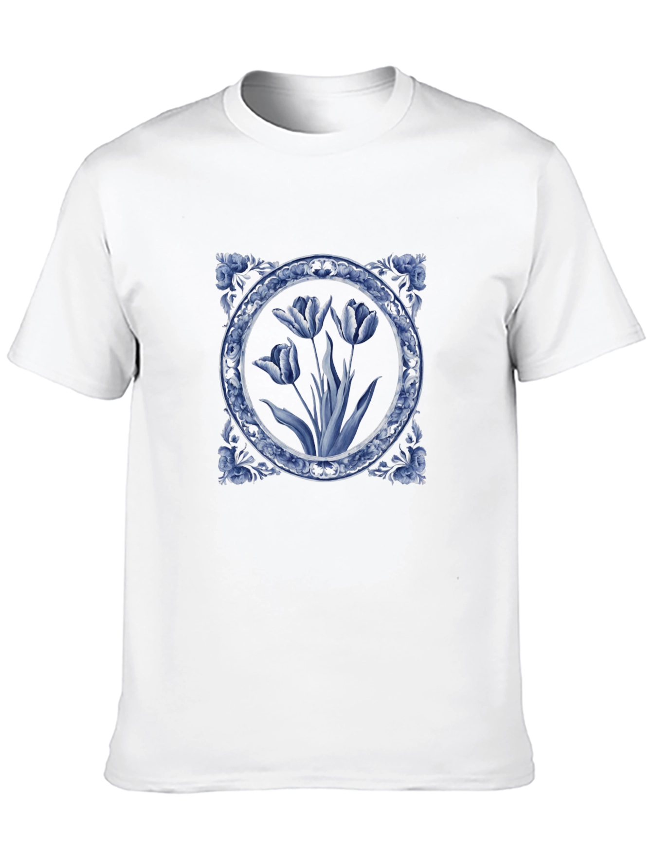 Blue Delft Floral Print T-Shirt