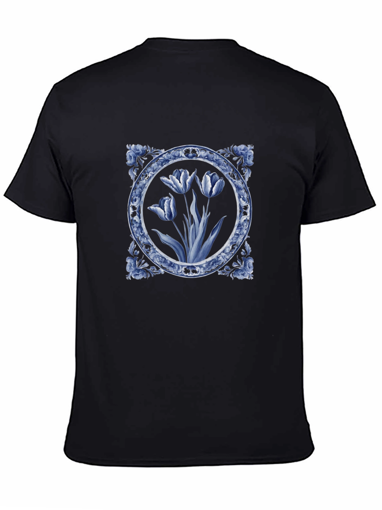 Blue Delft Floral Print T-Shirt