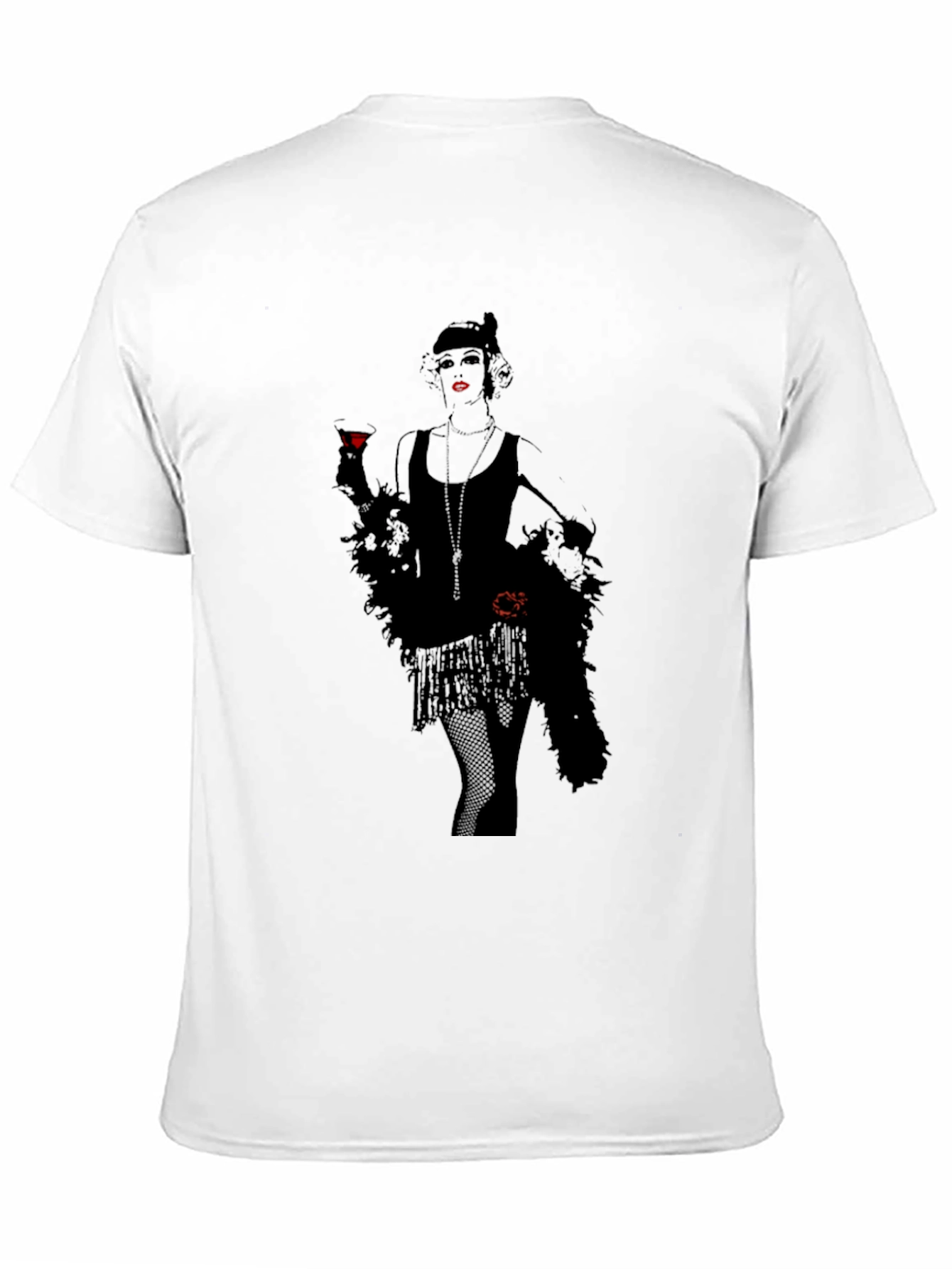 Retro Flapper Graphic Tee - Black