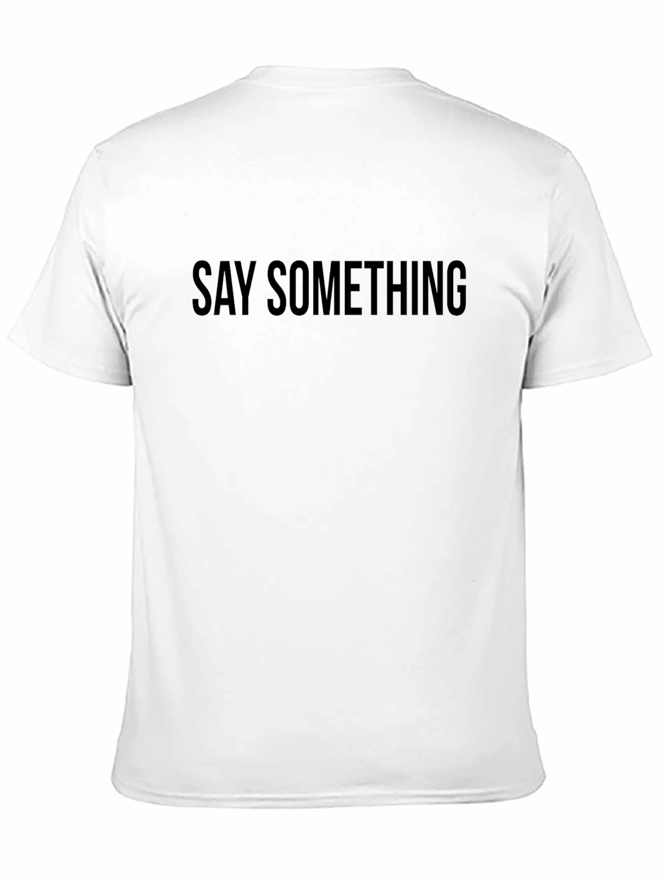 Say Something Black Graphic Tee - Trendy Statement Shirt
