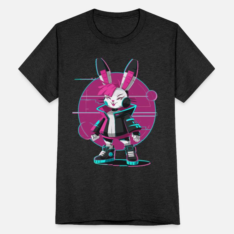 Cyber Bunny with Futuristic Style and Neon Colors