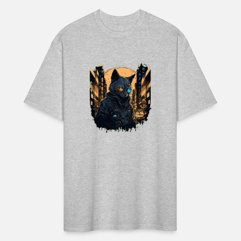 Cyberpunk cat in the city