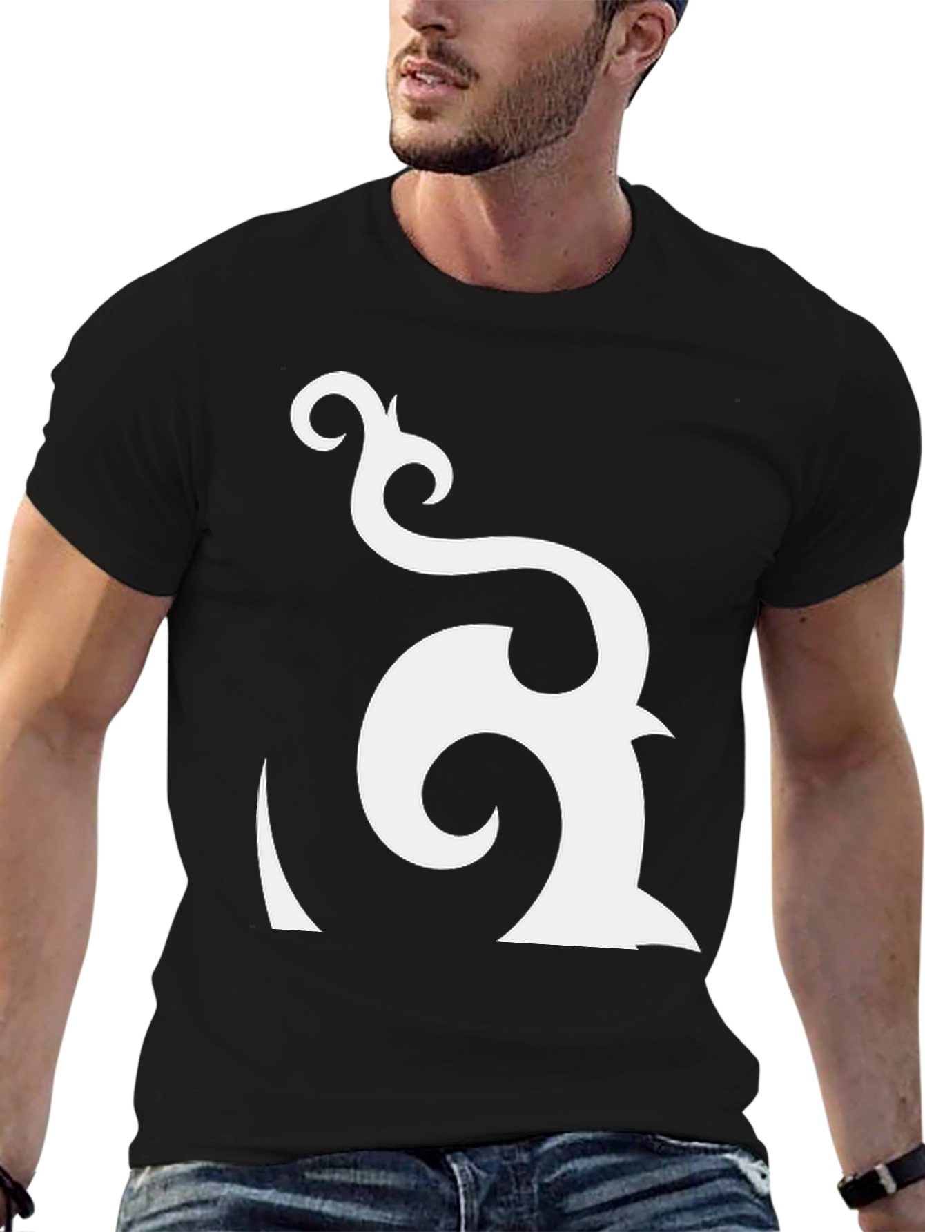 Abstract Graphic Black T-Shirt - Modern Design