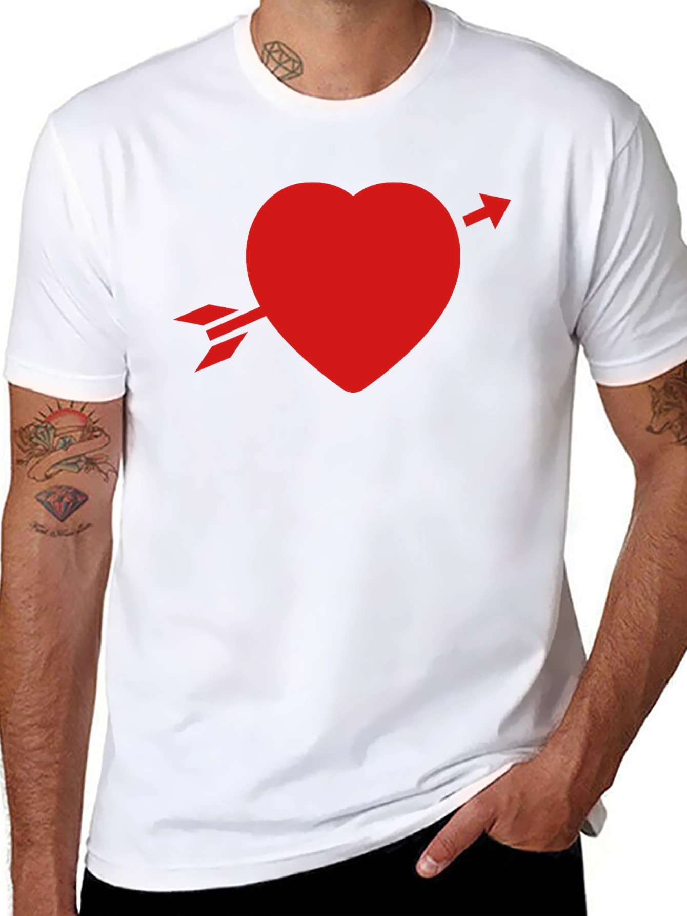 Heart Arrow Black T-Shirt