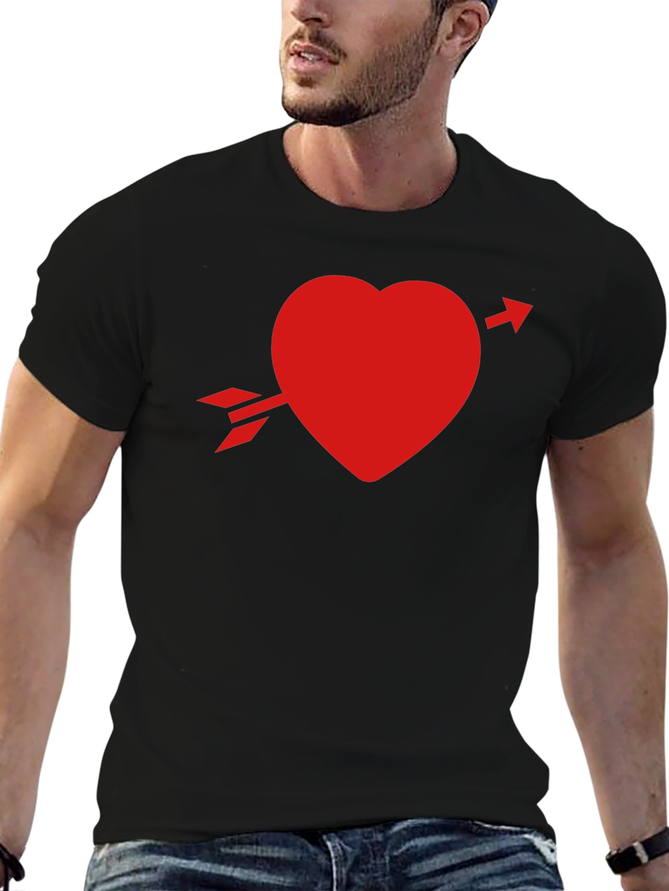 Heart Arrow Black T-Shirt