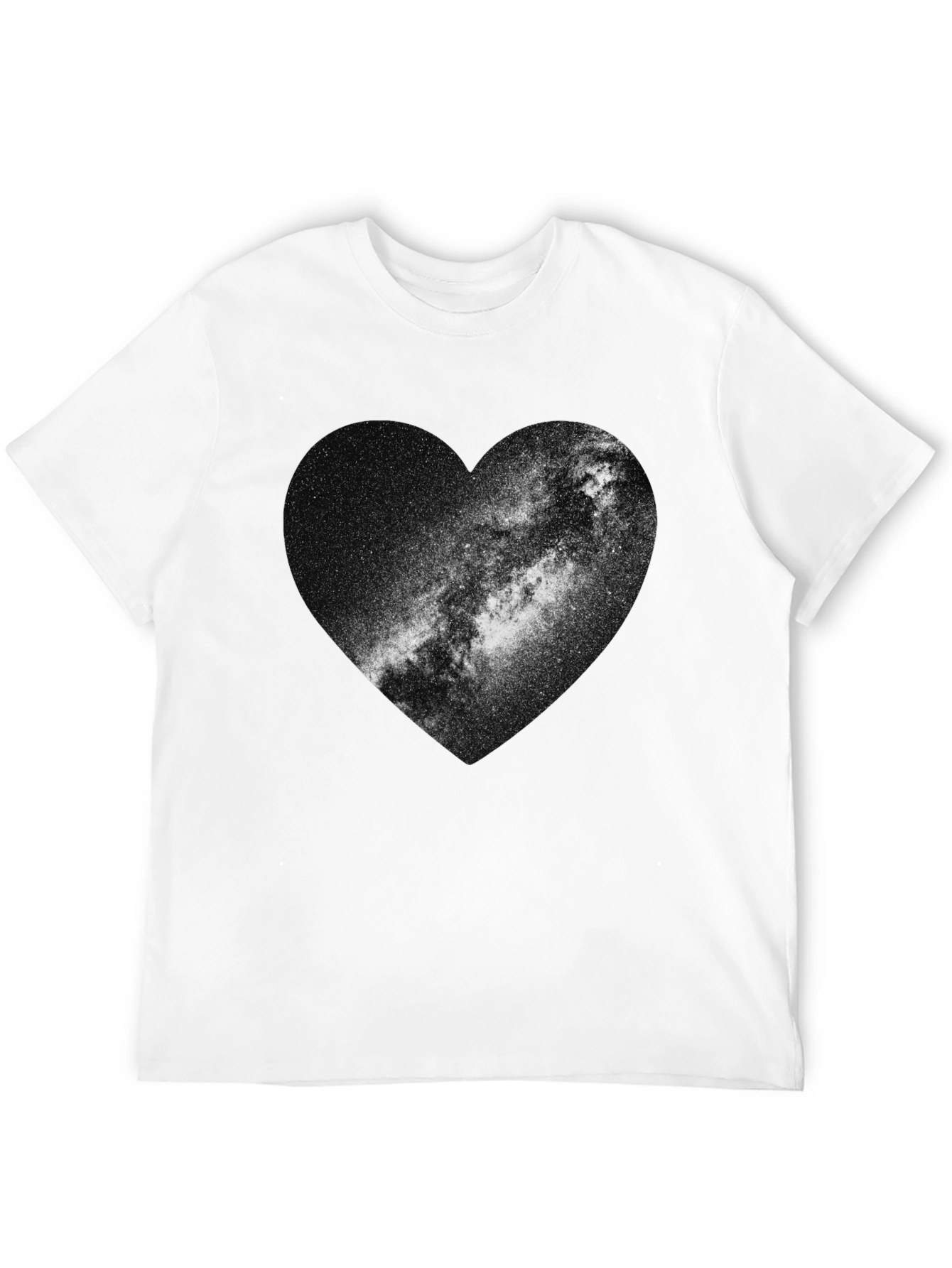 Galaxy Heart Graphic Tee - Stylish Black Cotton T-Shirt