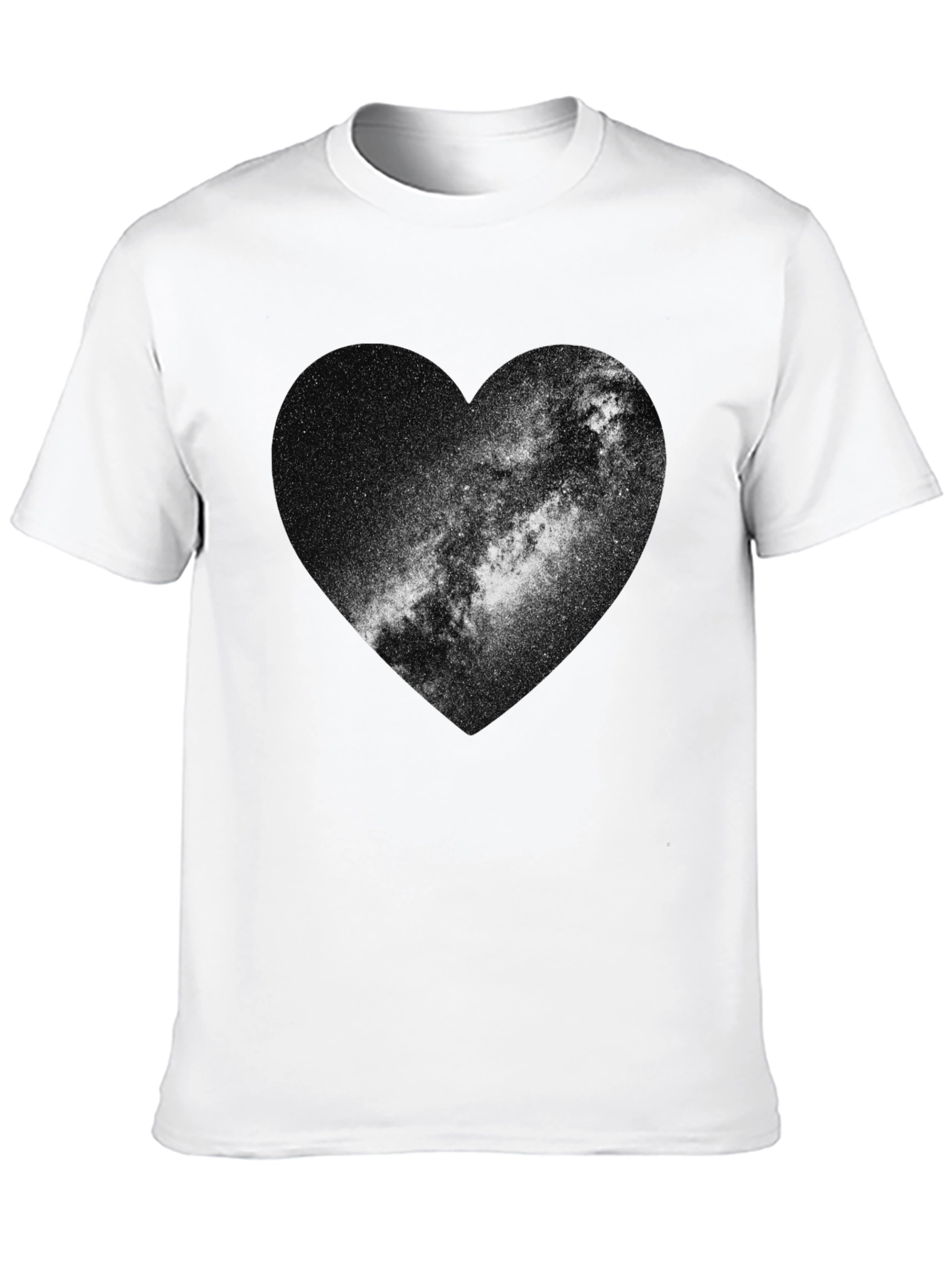 Galaxy Heart Graphic Tee - Stylish Black Cotton T-Shirt