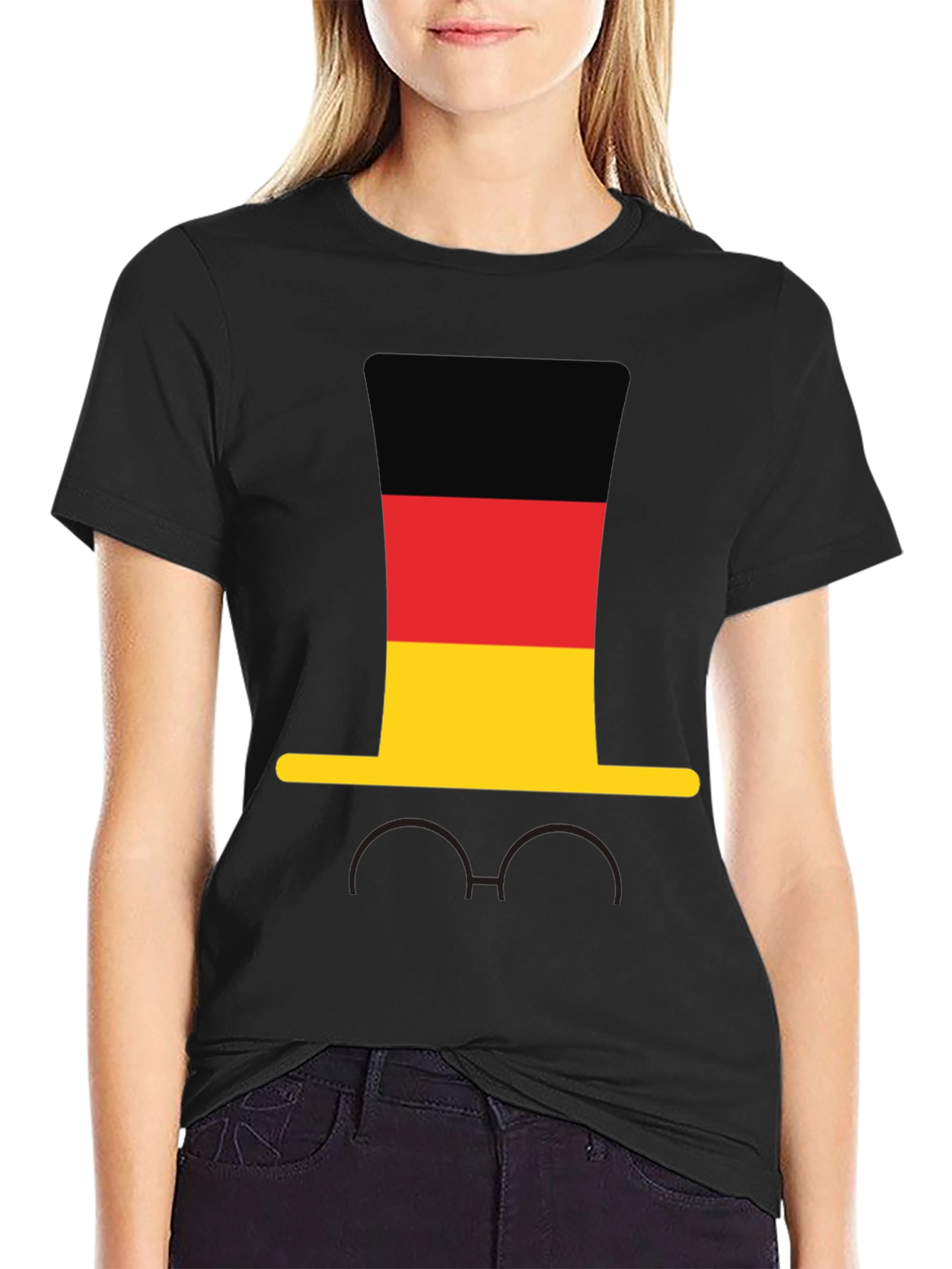 Germany Flag Hat & Glasses T-Shirt