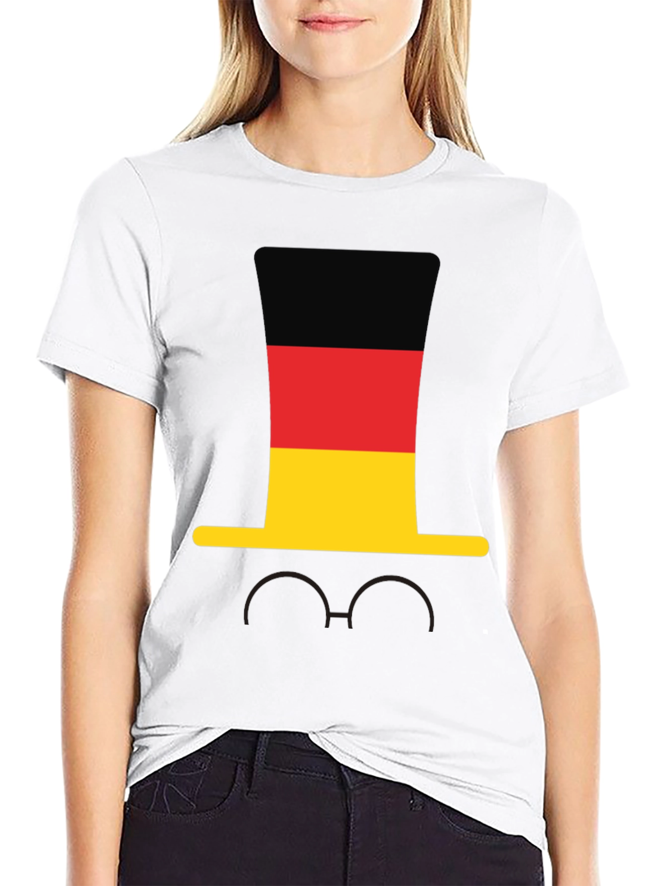 Germany Flag Hat & Glasses T-Shirt