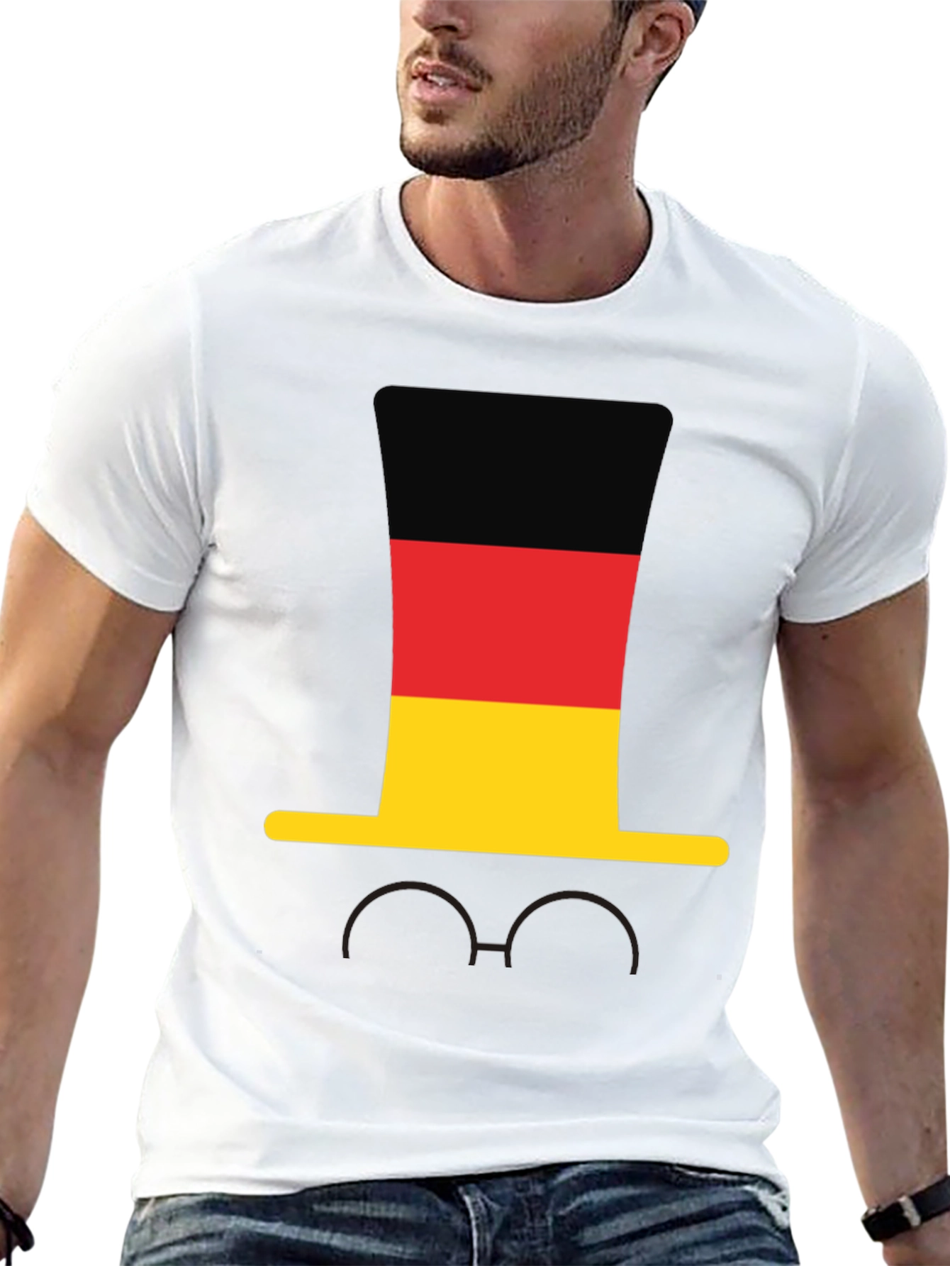 Germany Flag Hat & Glasses T-Shirt