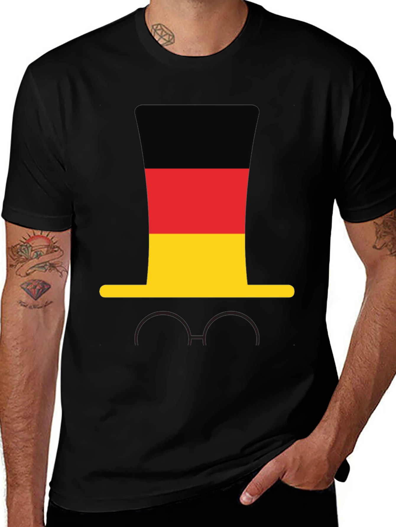 Germany Flag Hat & Glasses T-Shirt