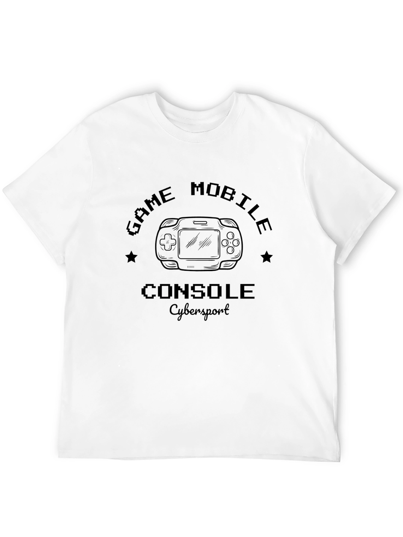 Mobile Game Console Graphic T-Shirt - Black Gamer Style