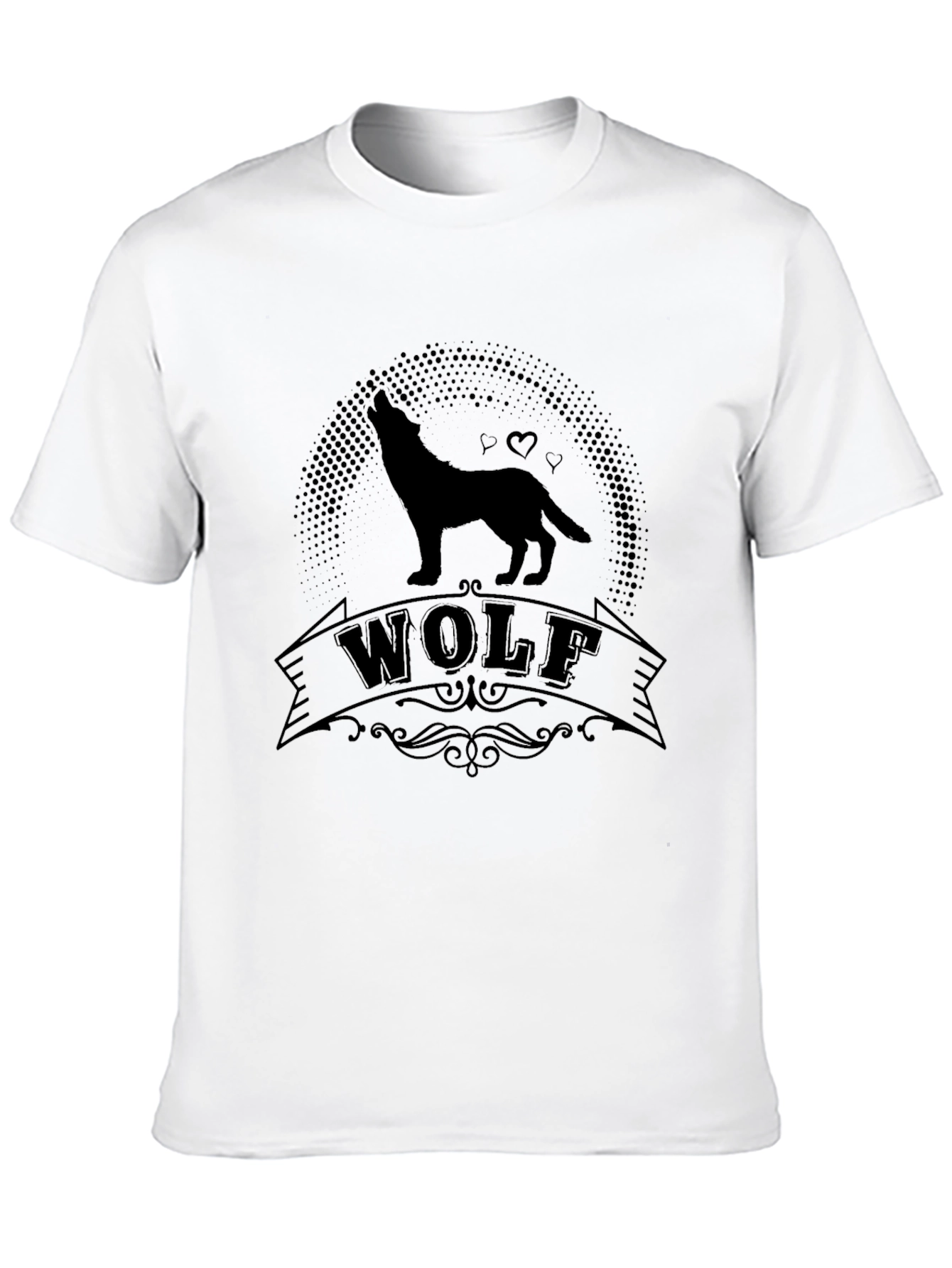 Wolf Silhouette Graphic Black T-Shirt