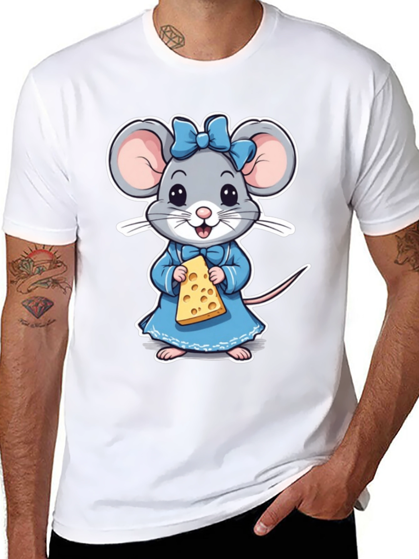 Cute Mouse Holding Cheese T-Shirt
