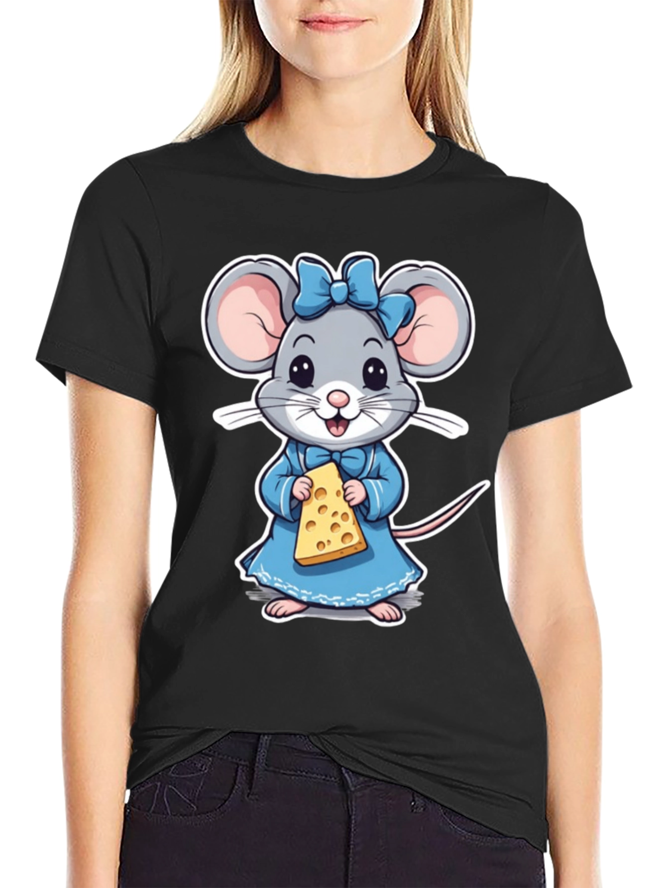 Cute Mouse Holding Cheese T-Shirt
