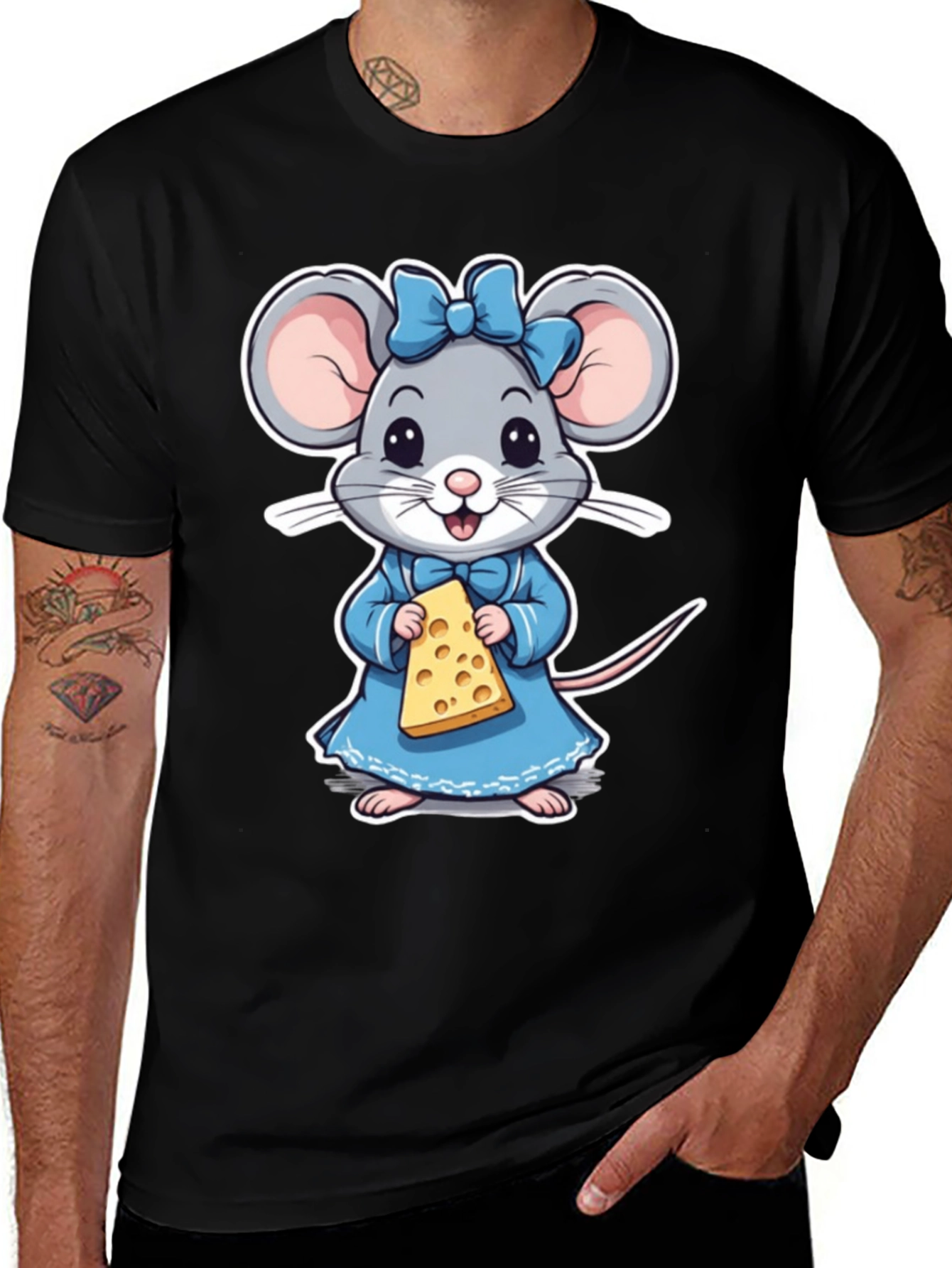 Cute Mouse Holding Cheese T-Shirt