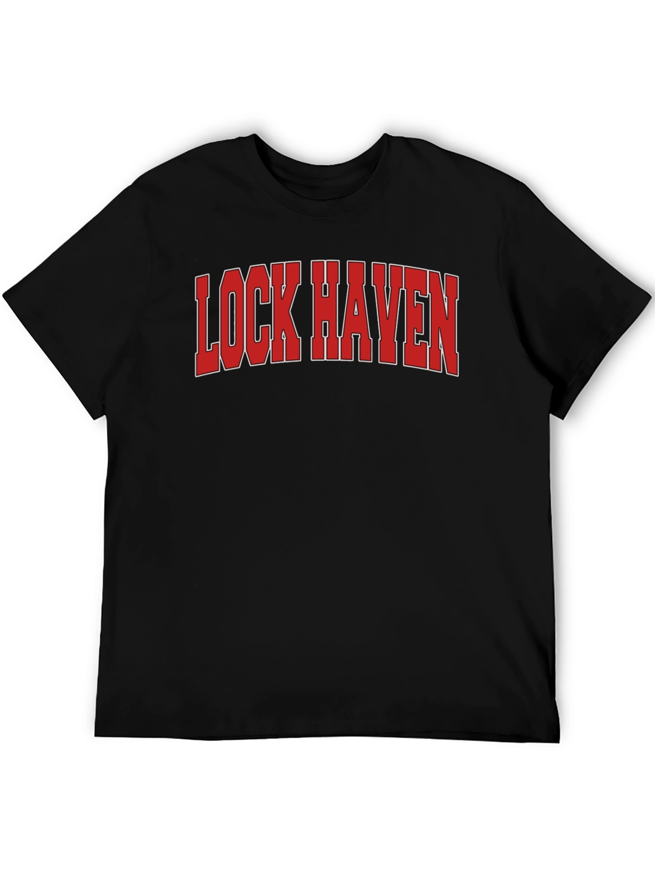 Lock Haven T-Shirt - Red Text Graphic Tee