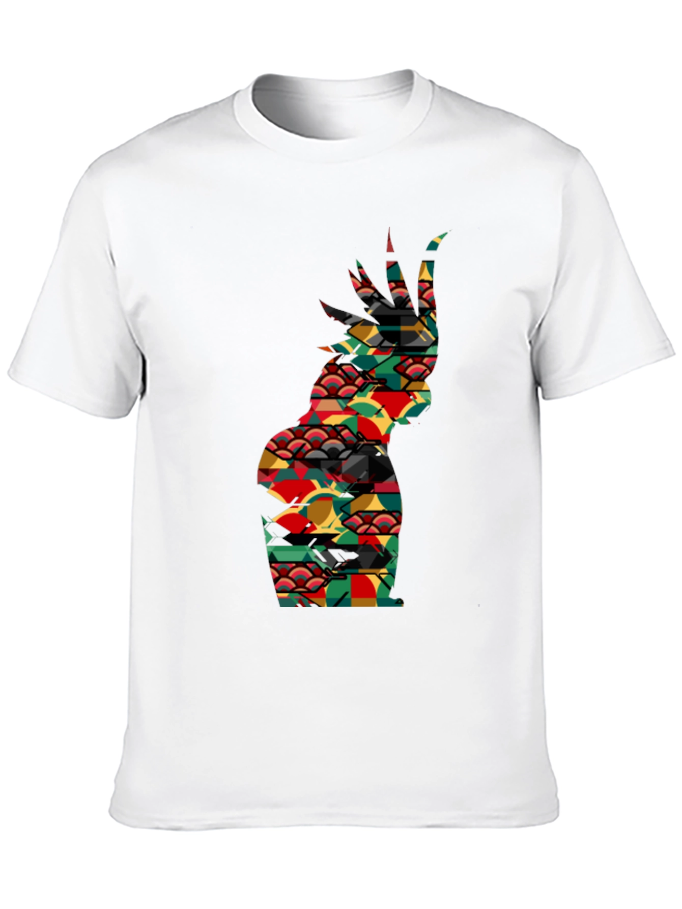 Abstract Pineapple Print Black Tee - Unique Summer Style