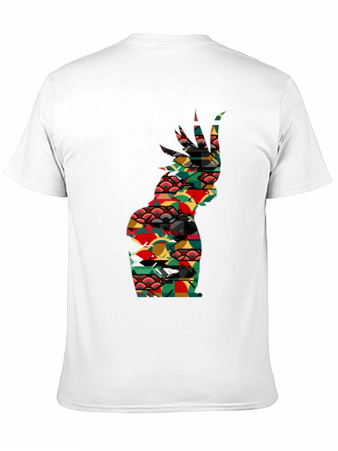 Abstract Pineapple Print Black Tee - Unique Summer Style