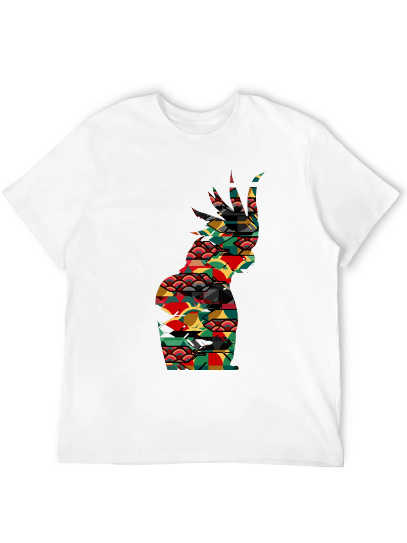 Abstract Pineapple Print Black Tee - Unique Summer Style