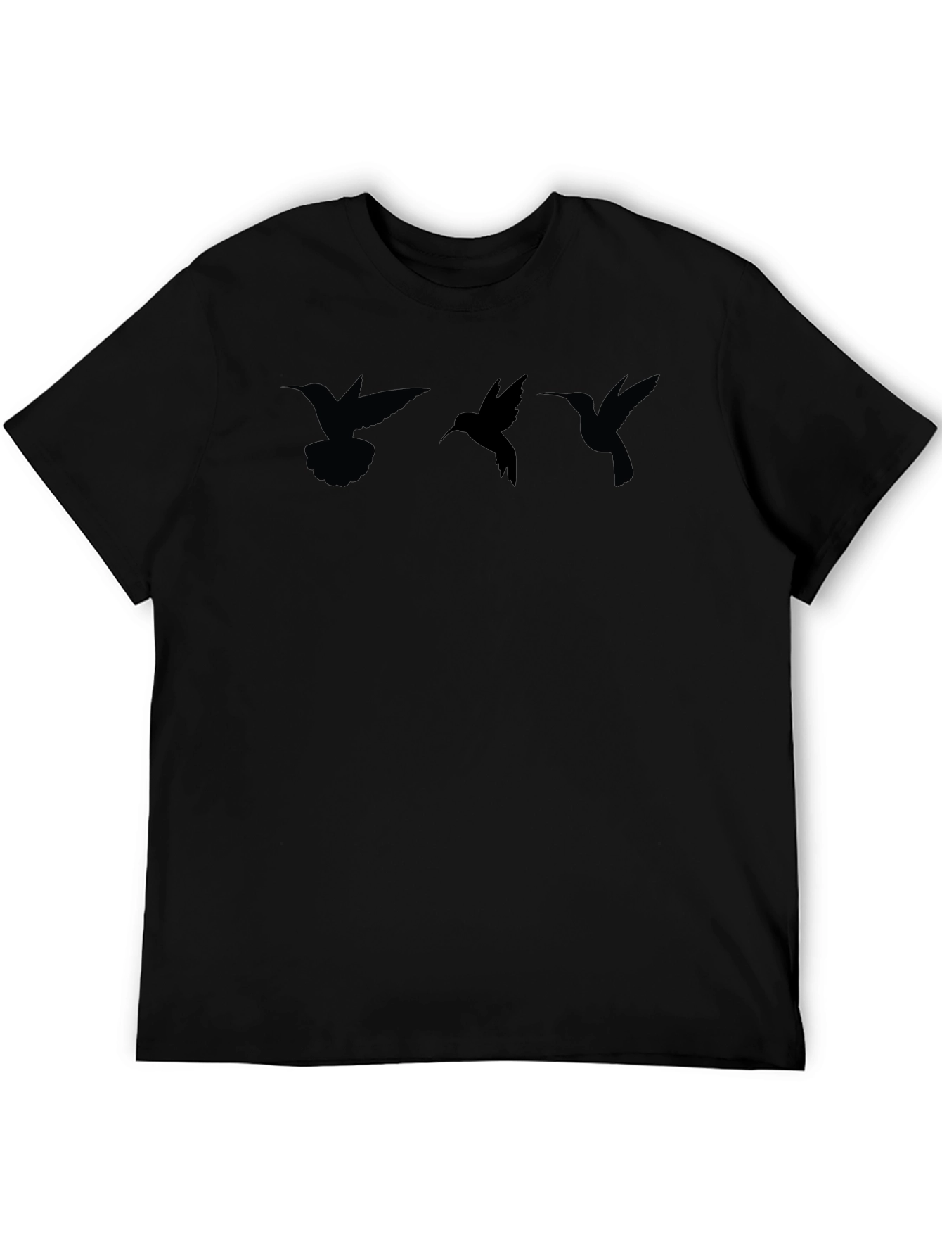 Hummingbird Silhouette Graphic Tee - Stylish Black Shirt