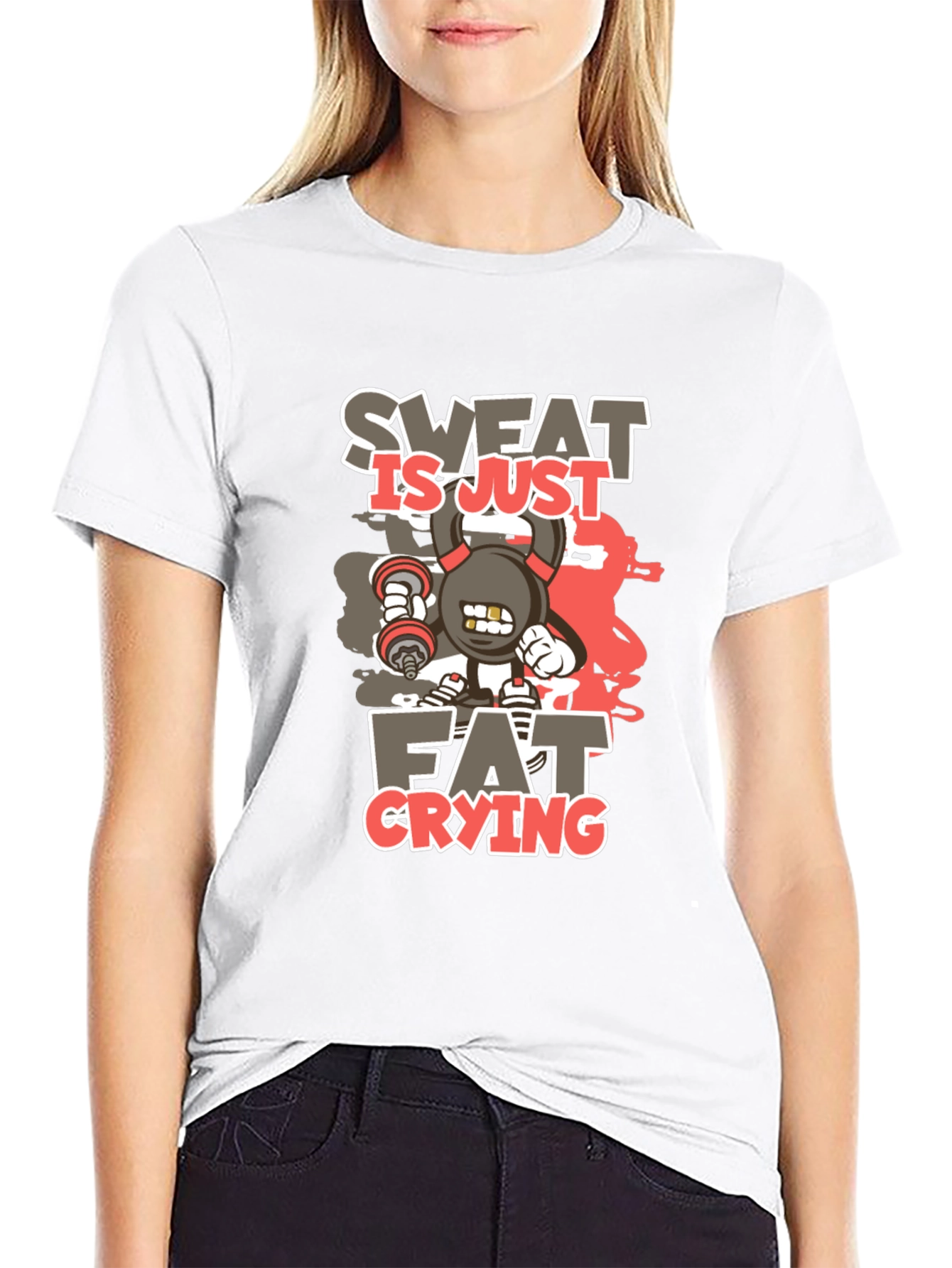 Sweat is Just Fat Crying Graphic T-Shirt