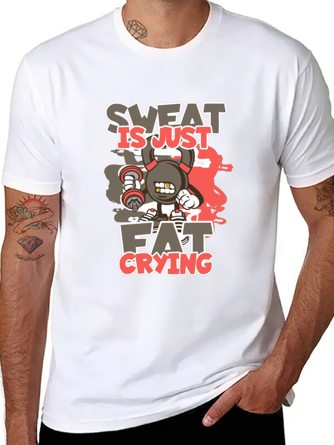 Sweat is Just Fat Crying Graphic T-Shirt