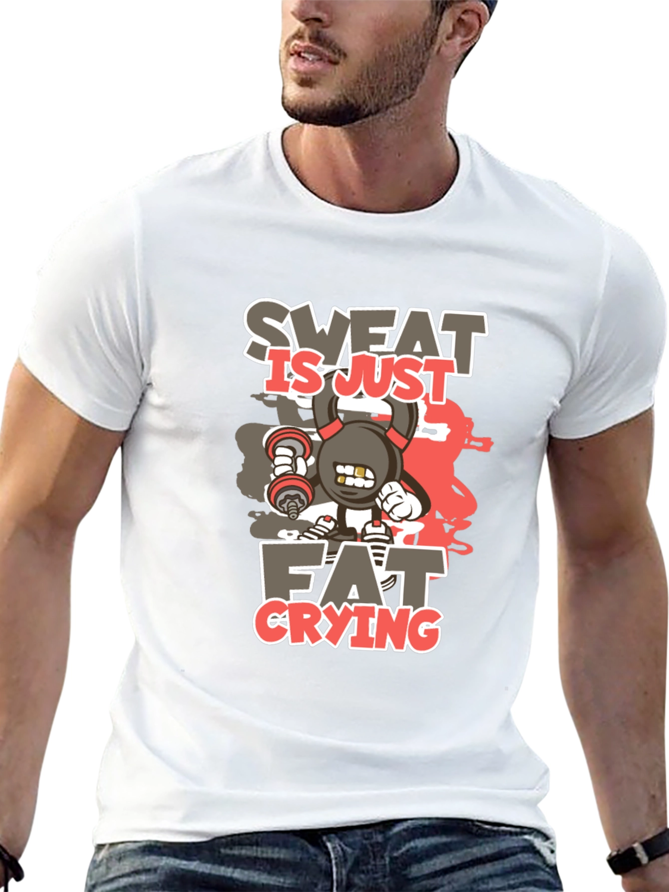 Sweat is Just Fat Crying Graphic T-Shirt