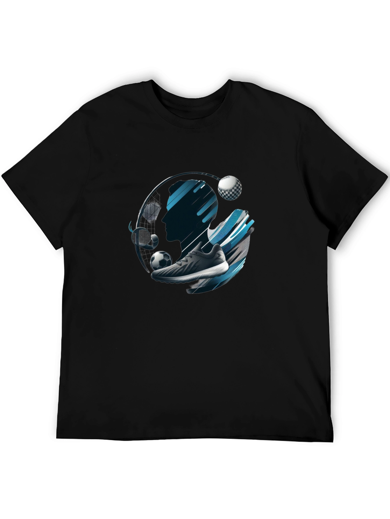Sports Graphic Black T-Shirt