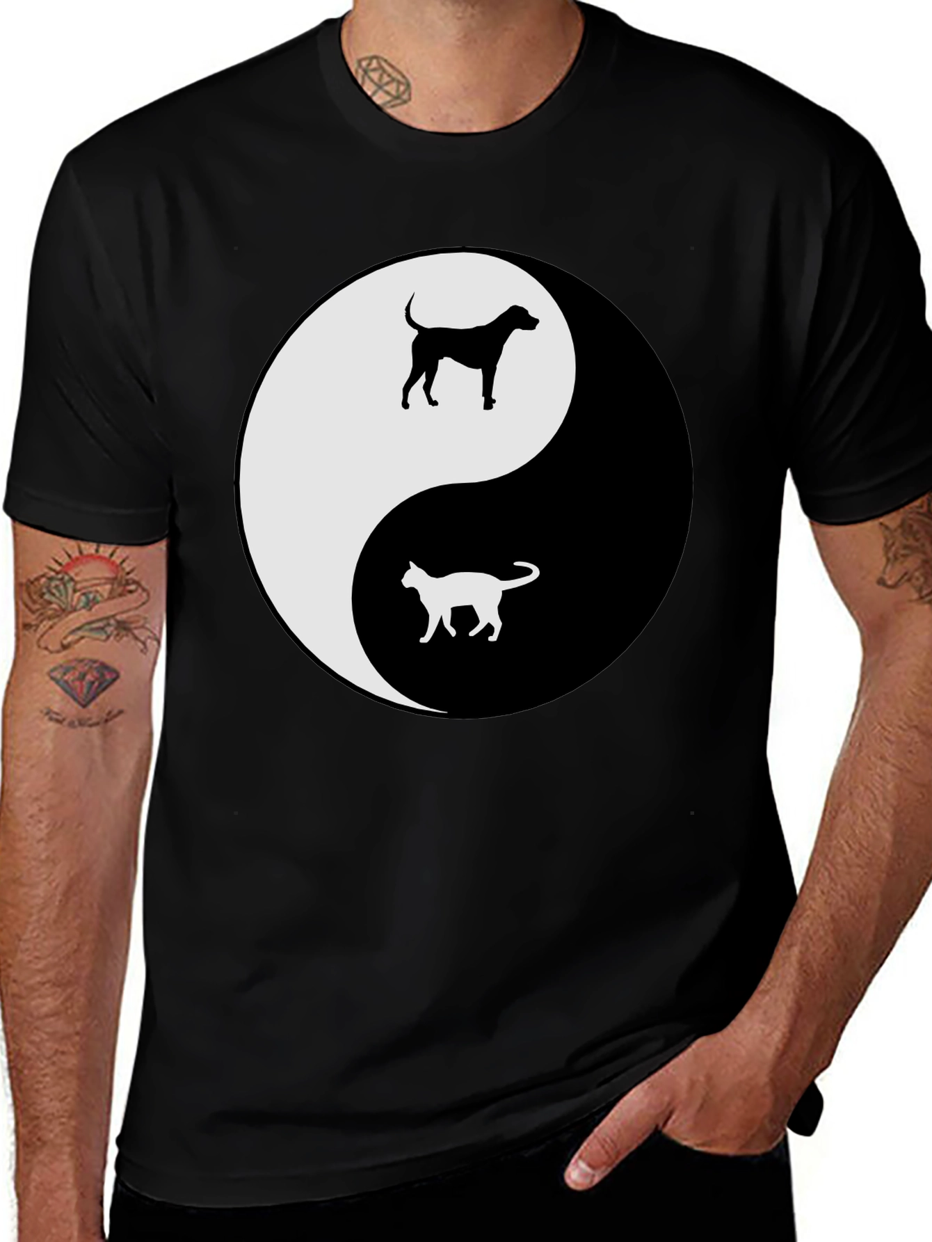 Yin Yang Cat & Dog T-Shirt