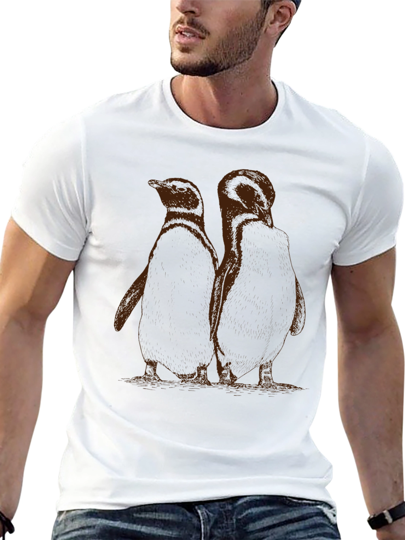 Penguin Graphic Black Cotton T-Shirt