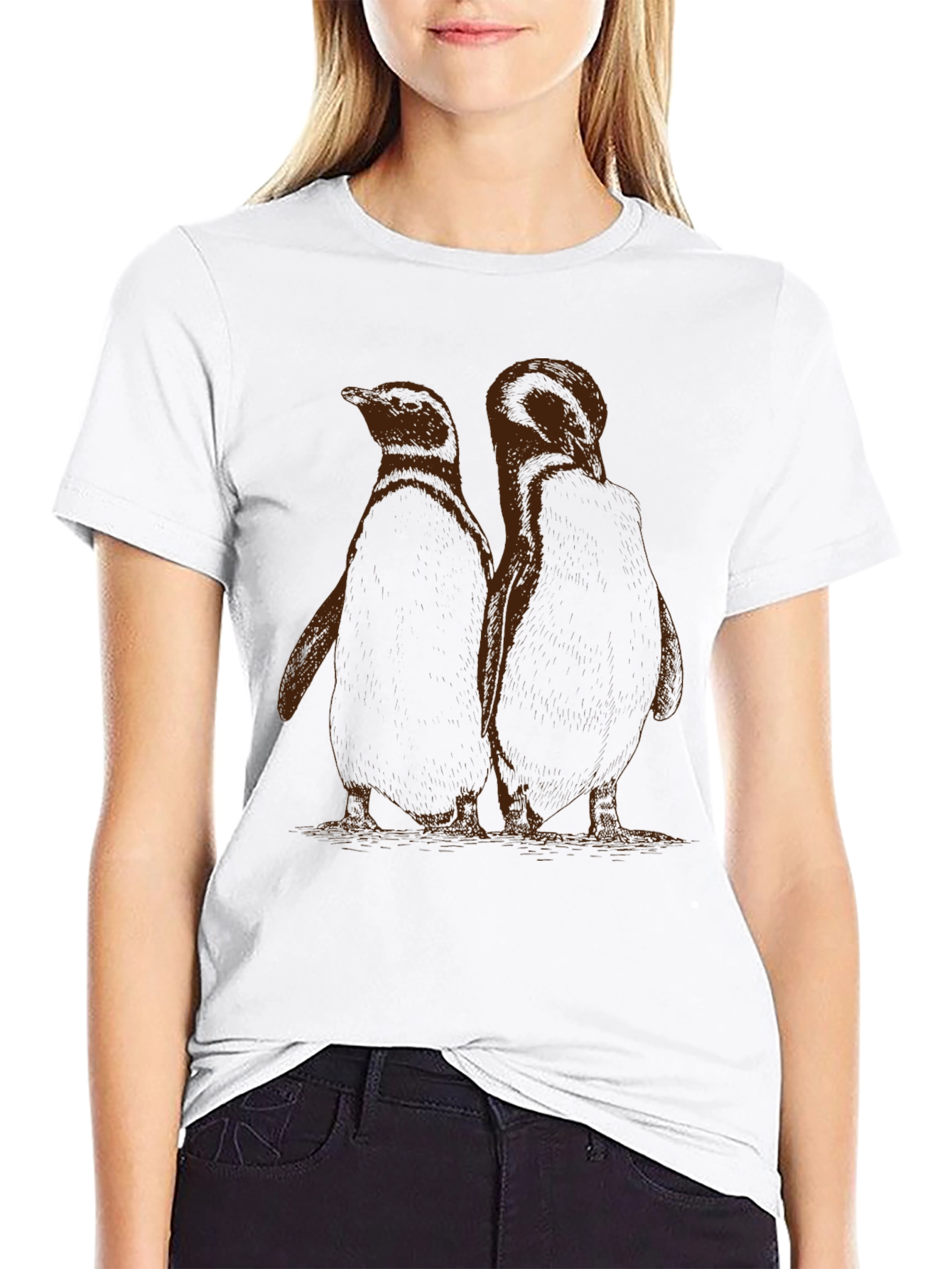Penguin Graphic Black Cotton T-Shirt