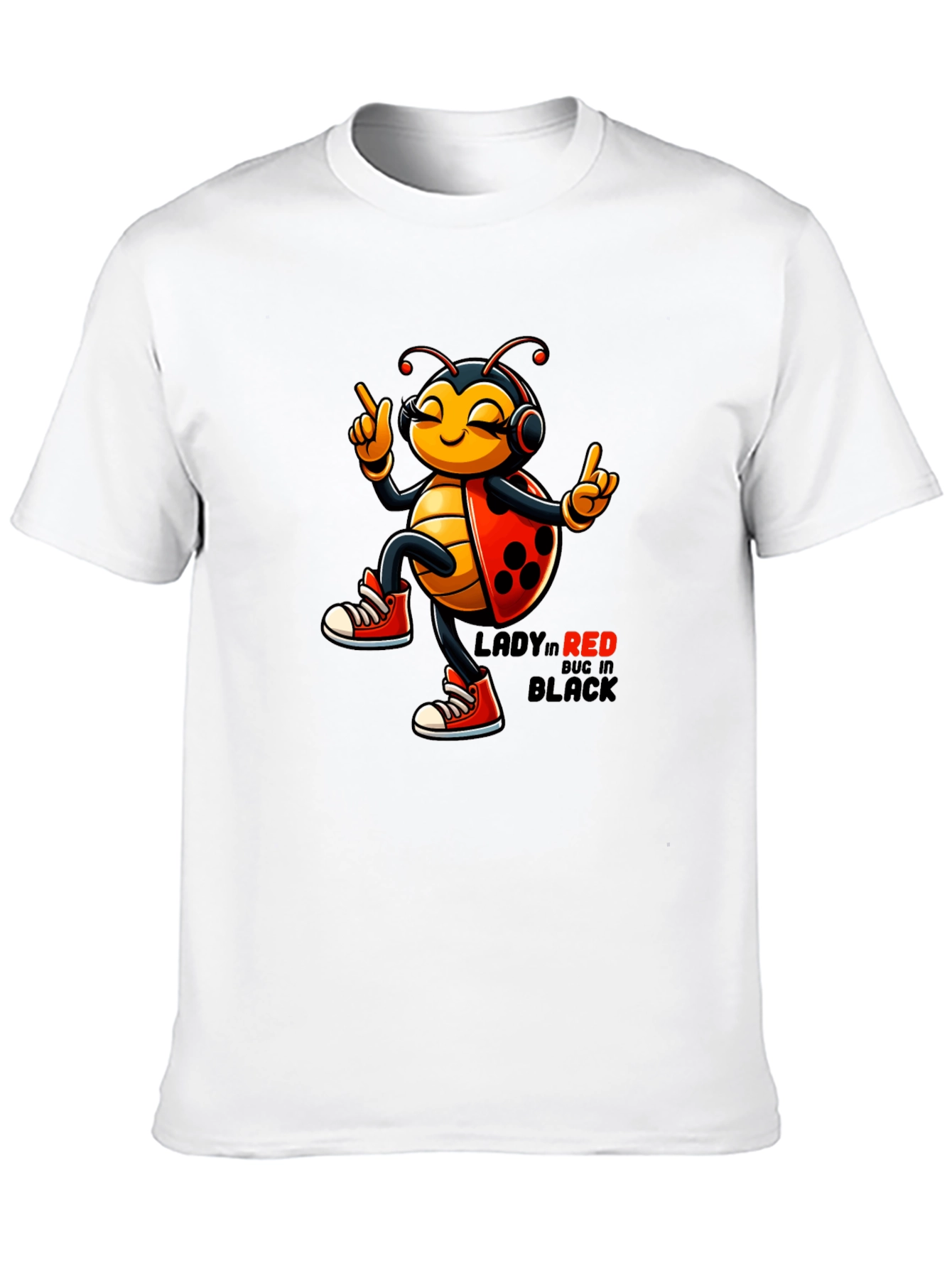 Ladybug in Red & Black Graphic Tee