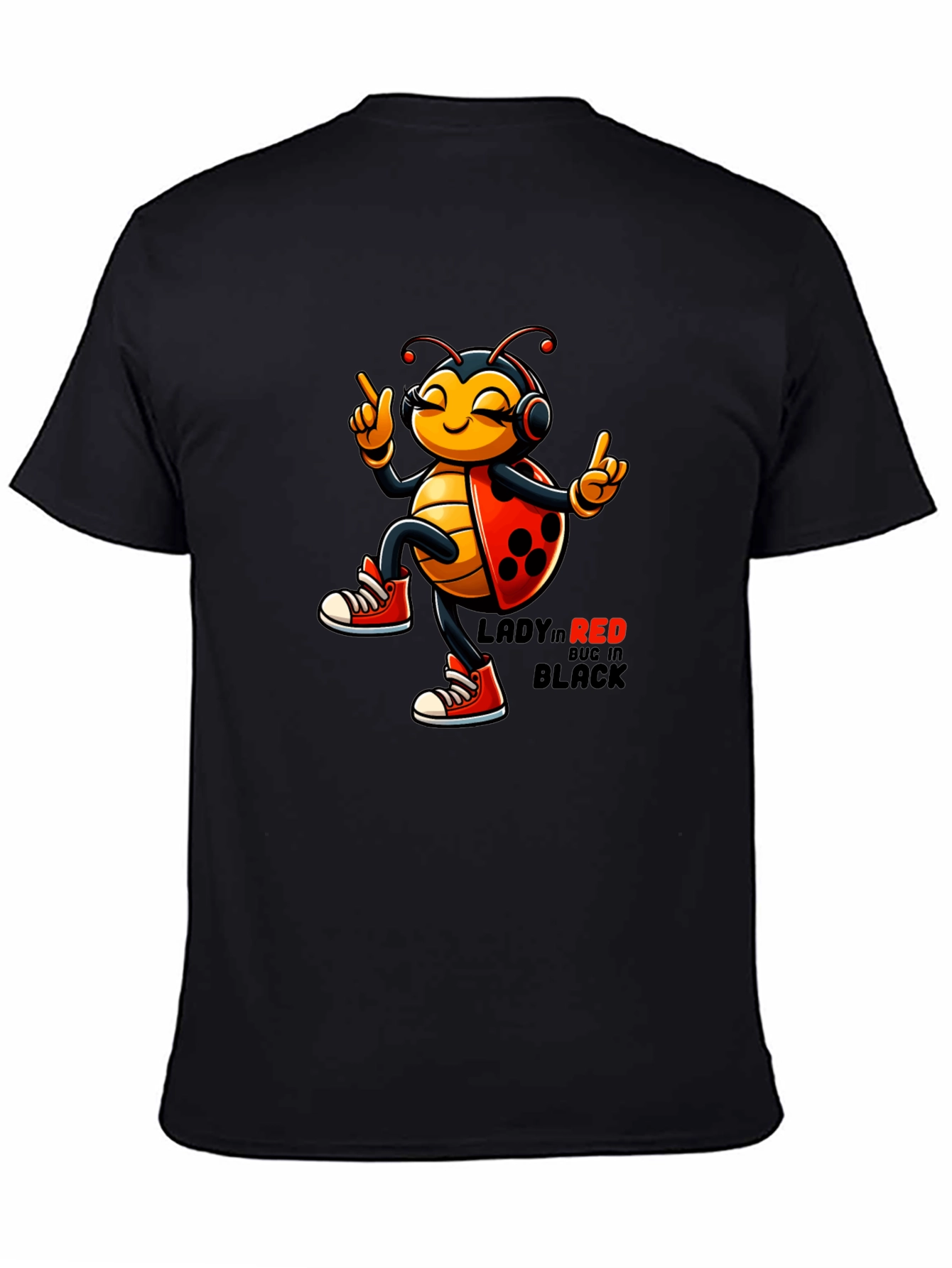 Ladybug in Red & Black Graphic Tee