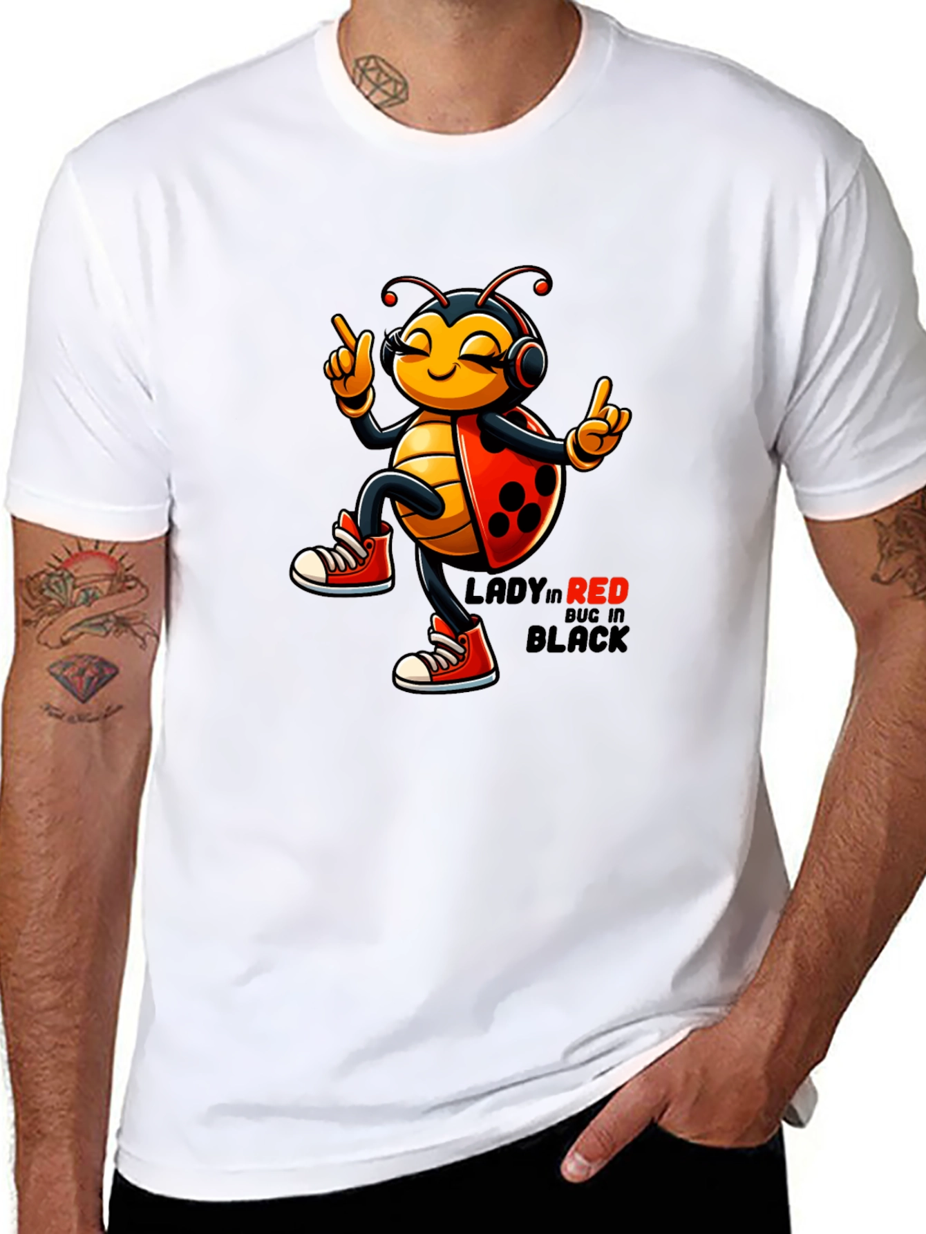 Ladybug in Red & Black Graphic Tee