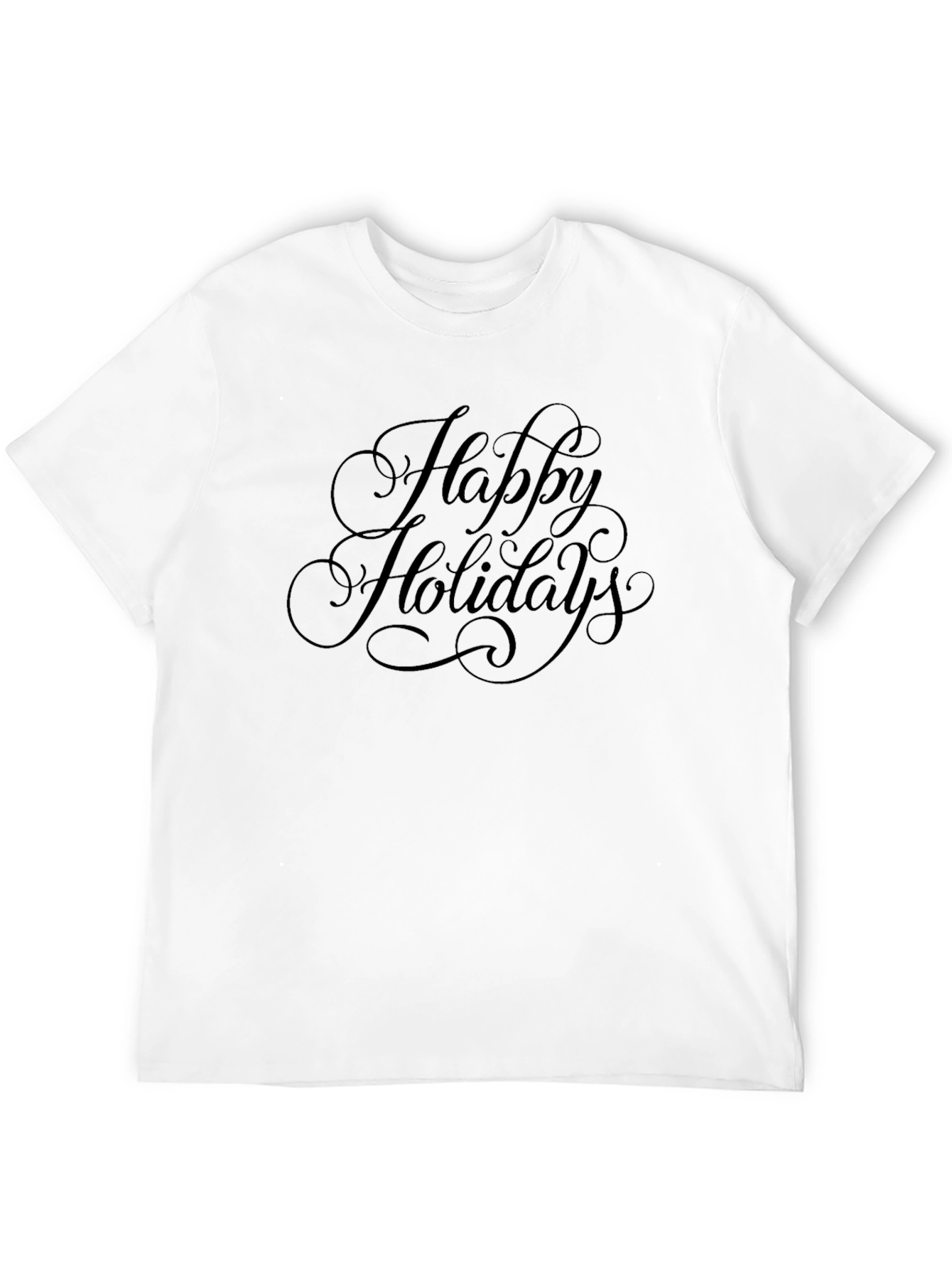 Happy Holidays Black Graphic Tee Shirt